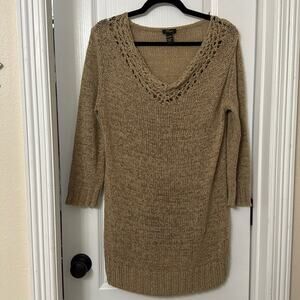 Cupio tan natural knit sweater dress size L